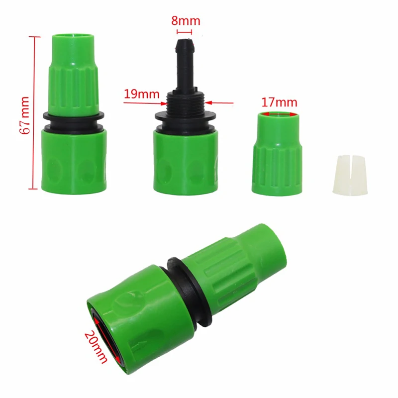 One-Way Quick Connector Connection 3/8" Hose Garden Watering Hose Connector Gardening Tools and Equipment Agriculture Tools 1 Pc