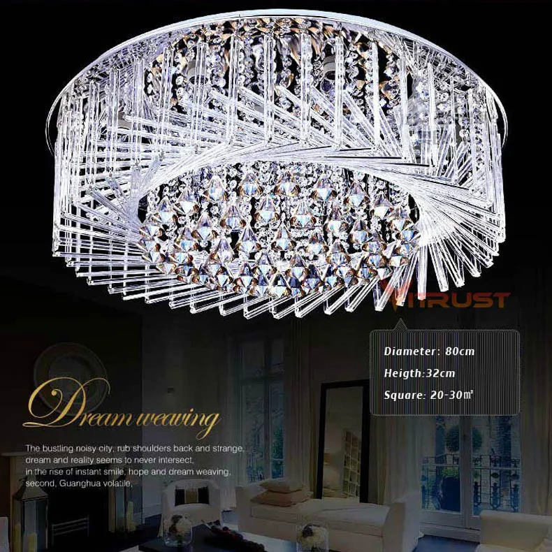 Modern Crystal LED Ceiling Lamps Japan Style Living Room Lights LED Crystal Lamp Bedroom Lamp Bird\'s Nest Design Lights