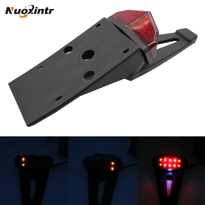 Nuoxintr Motorcycle Mudguards Rear Fender LED Tail Lights Motorcycle Bike Brake Stop Light for CRF KTM EXC WRF 250 400 426 450