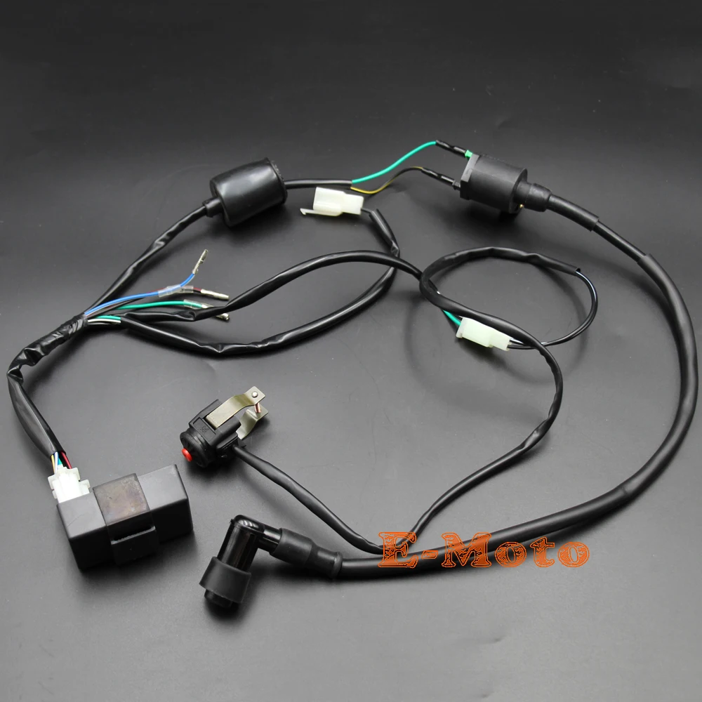 Ignition Coil CDI Electric Wiring Harness Loom Kill Switch Kits For 50cc 70cc 90cc 110cc 125cc 150cc 160cc Dirt Pit Bike