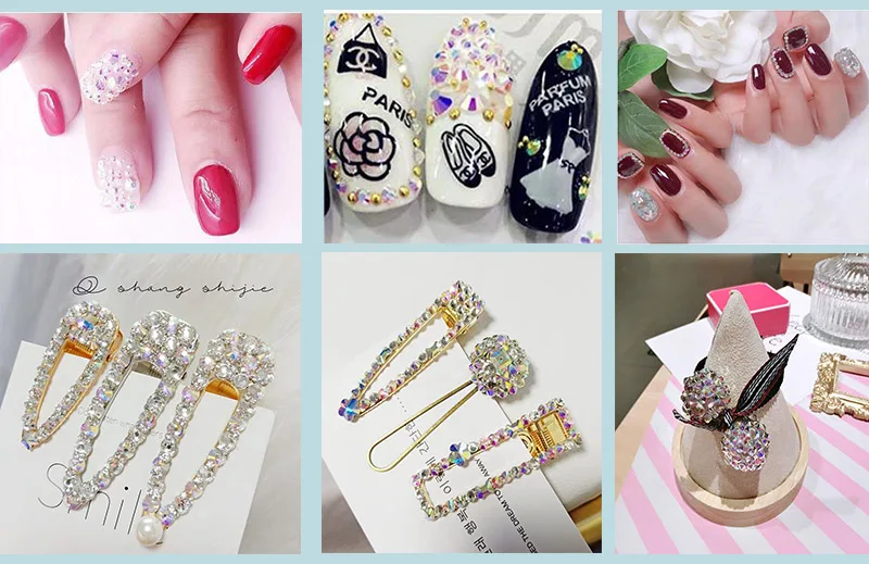 SS16 SS20 SS30 Glitter Strass Kristall AB Nicht Hot Fix Flache rückseite Strass Bekleidung für Nail art Stoff Garment – Detail 20