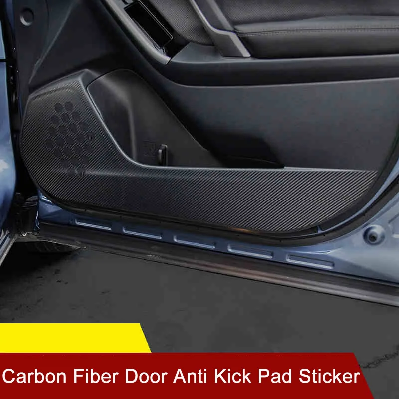 QHCP Carbon Fiber Car Door Side Anti-kick Sticker Film Protection For Subaru Forester Legacy Outback XV 2013-2024 4Pcs Accessory