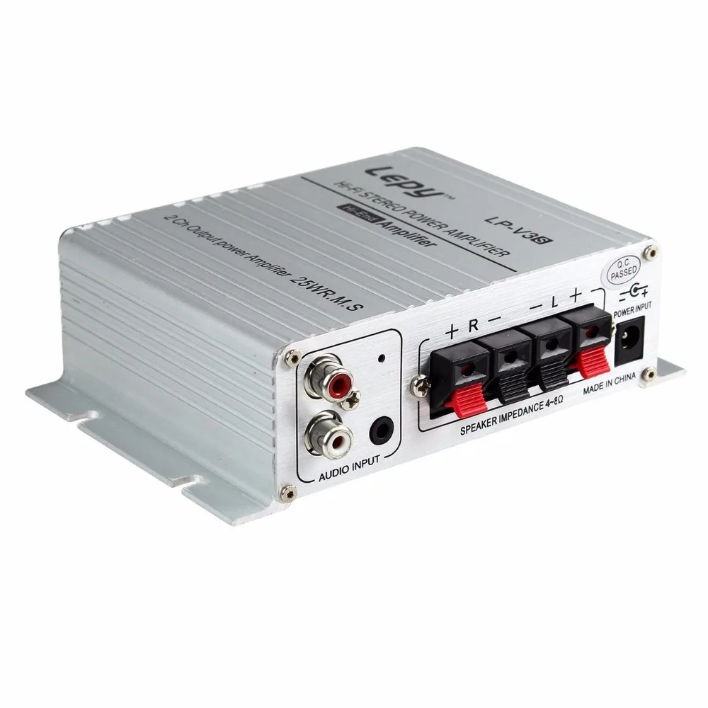 Lepy LP-V3S hi-fi amplificador de potência estéreo 2 ch 25wr.m.s alto-falante com 3.5mm entrada áudio 3.5mm mp3 soquete
