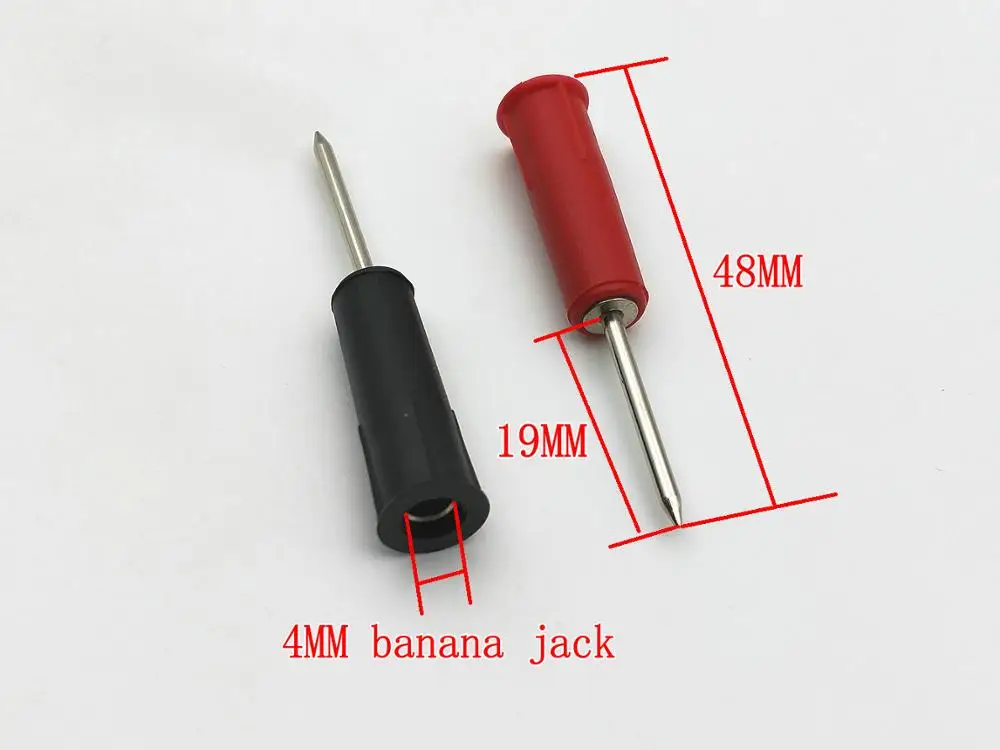 2pcs 4mm Banana Jack to 2mm Pin Tip Plug Adapter for test