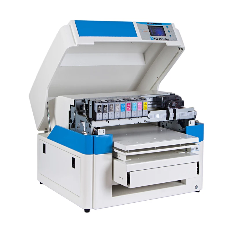 Professional 2022 A2 Size 8 Color DTG Direct to Garment T-shirt Printer with Free T-shirt Tray and RIP Software