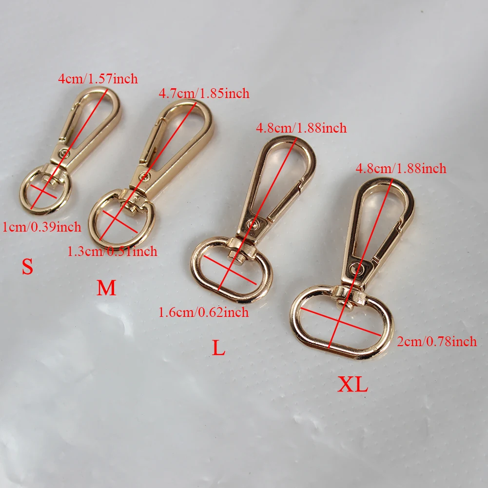 1-5Pcs 4Sizes Metal Swivel Trigger Lobster Clasp Snap Hook Key  Buckle Lanyard for DIY Craft Backpack Bag Parts Accessories