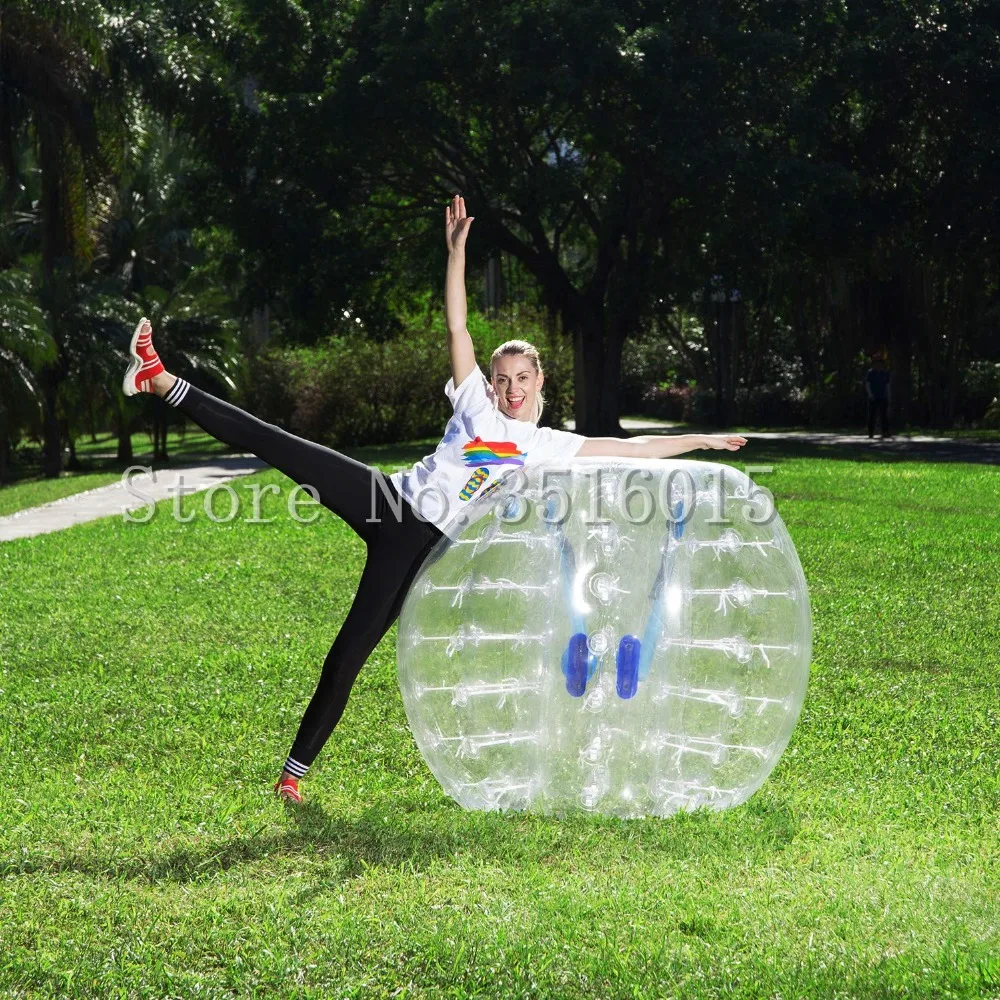 Kostenloser Versand 1,5 M Aufblasbare Stoßstange Ball 25,6 in Durchmesser Blase Fußball Transparent Material Menschlichen Klopfer Ball für Erwachsene