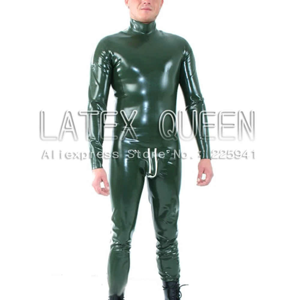 Fashion long sleeve sheathy rubber maillot costume zentais with cod pieces