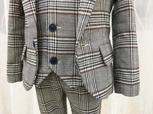 New Fashion Christmas lattice Kids Baby Boys Suit Jackets Formal Coat+ Pants+vest 3Piece Boy Suits Formal For Wedding Clothing