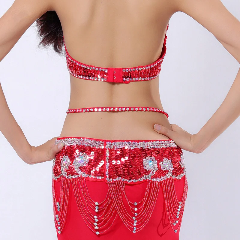 Performance Belly Dancing Costumes Oriental Dance Outfits 3pcs Women Belly Dance Costume Set Bra Belt Skirt