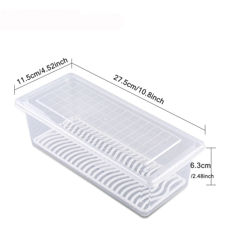 Food Fresh Storage Box Containers Kitchen Fridge Organizer Case Removable Drain Plate Tray For Keep Fruits Vegetables Meat Fish