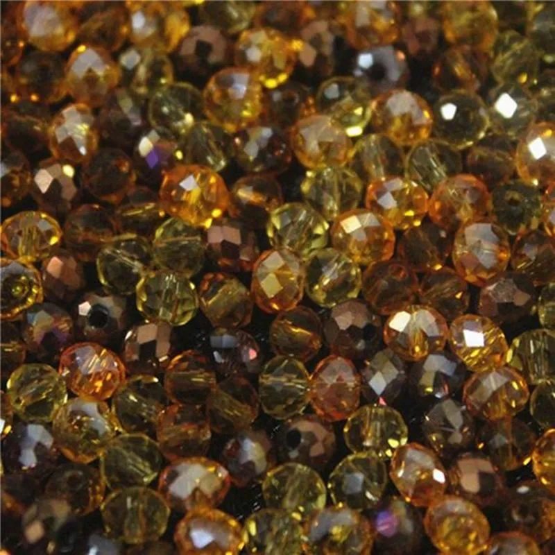 4mm Mixed Warm Color Rondelle Facet Crystal Beads, 100pcs,Top Quality, B470