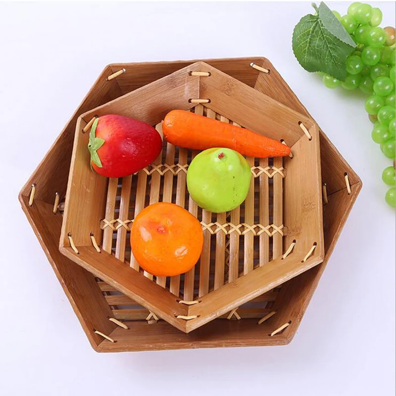 Traditional Chinese Fruit Tray, Drain Vegetable Baskets, Kitchen Containers, Irregular Shape Food Baskets, 1Pc