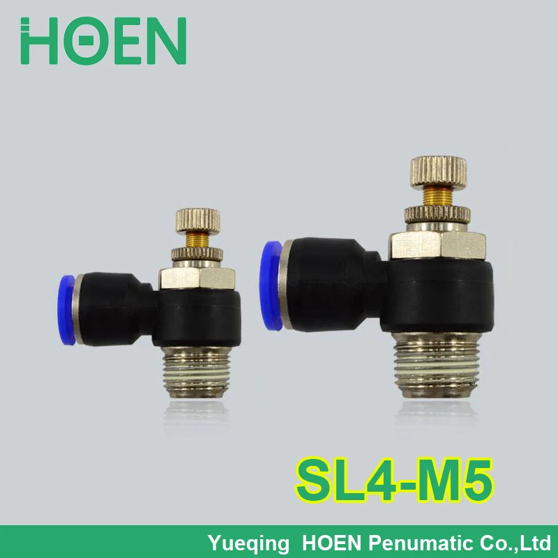 

SL4-M5 Pneumatic 4MM Tube Pipe Hose Air Fittings Quick Push In M5 Pressure Regulate Connector Flow Control SL04-M5 Adjuster