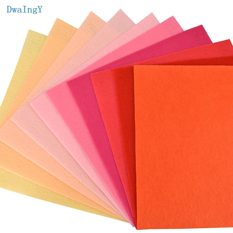 DwaIngY 40Pcs/lot 1mm Thickness Nonwoven Felt Fabric Polyester Cloth of Home Decoration Bundle for Sewing Dolls & Crafts 15x20cm