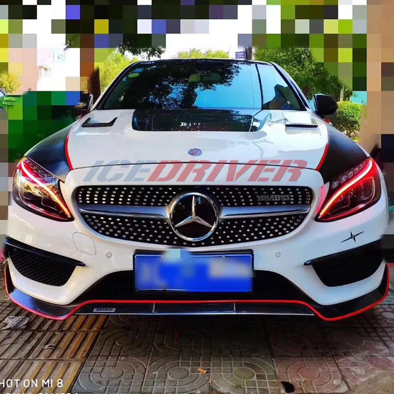 Icedriver for Mercedes Benz C class DRL RGB multicolor LED boards RGBW daytime running lights Demon Devil Eye Angel eyes 2019