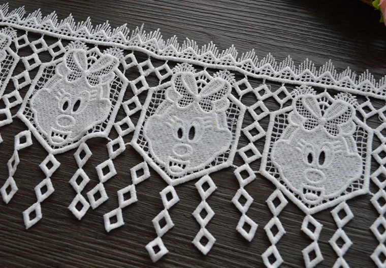 

3 yard 15cm 5.9" wide black/ivory tassel fringe fabric embroidered tapes lace trim ribbon 1137053QL4K41