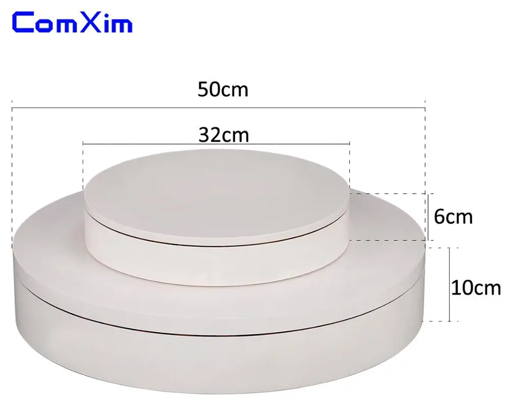 ComXim 50cm Load 100KG,Speed Range:34-90s/rev,Remote Controller 360 Degree Electric Photography Turntable Rotating Display Stand