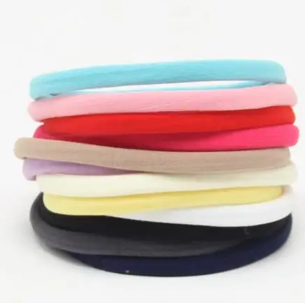 

10pcs/lot Baby Girl Boy Spandex Nylon Headband for Children Skinny Very Stretchy Non-Marking Headwear Nylon Elastic Head band