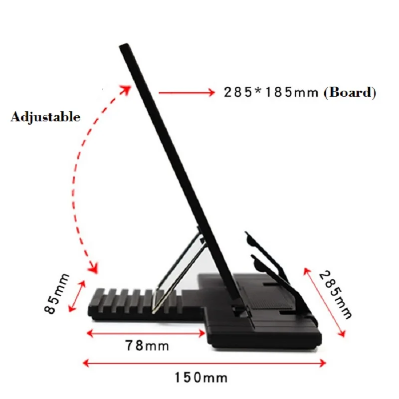 Imagem -06 - Suporte para Livros 285*185 mm de Metal Ajustável e Portátil para Leitura Ideal para Livros