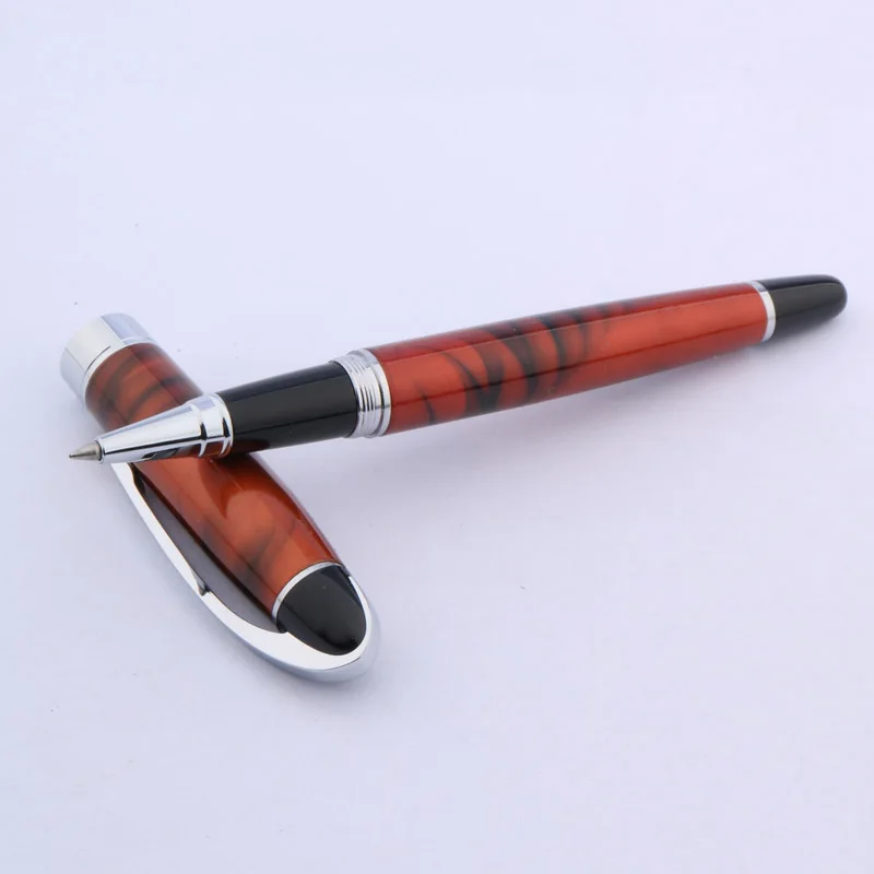 BAOER ball point pen Full Color red office writing silver Trim ROLLERball PEN