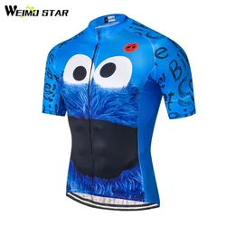 Weimostar Outdoor Sports Cycling Jersey Short Sleeve Men Ride Cycling Clothing Road mtb Bike Jersey Eat Cookie Bicycle Clothing