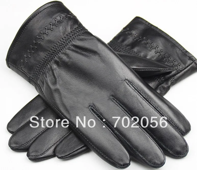 Unisex women mens Genuine Leather Gloves skin gloves LEATHER GLOVES 12 pairs/lot #3141