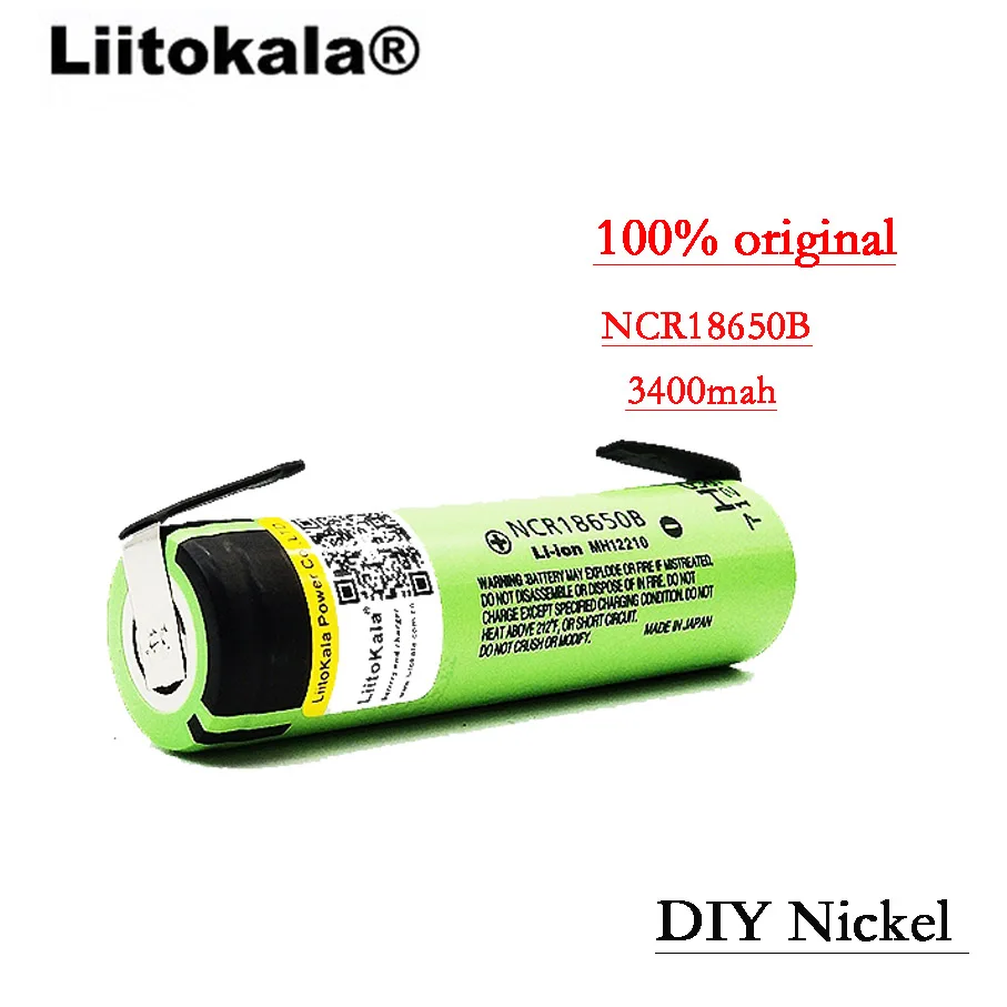 Liitokala 18650 3400 bateria 3400mAh 3.7V NCR18650B akumulator litowo-jonowy do latarki + DIY nikiel