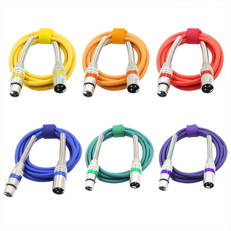 Bochara kabel xlr męski na żeński kabel Audio M/F OFC do wzmacniacza mikrofonowego folia + pleciony ekranowany sprężyna śrubowa 6Pack