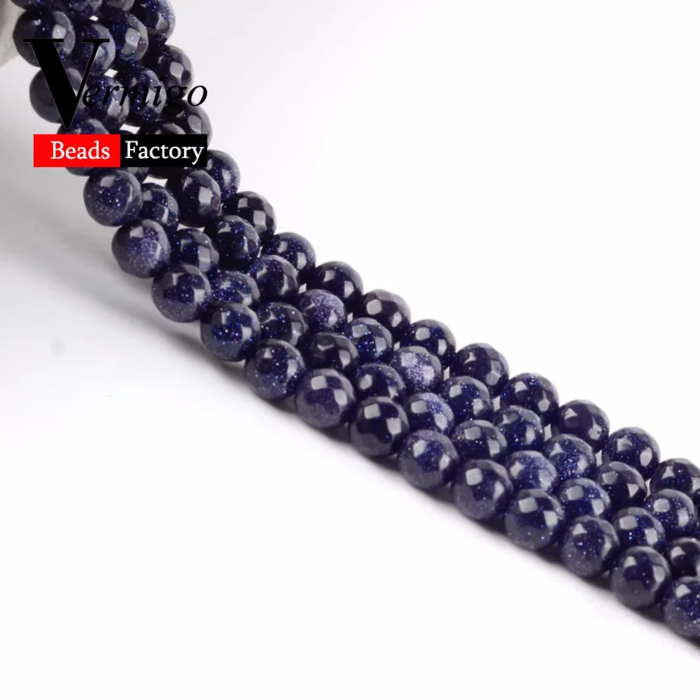 Wholesale Faceted Blue SandStone Beads Natural Stone Spacer Loose Beads For Jewelry Making 4-10mm Pick Size Diy Bracelet 15