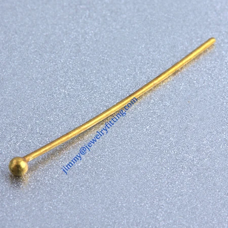 

All kinds of jewelry findings wholesale Raw brass metal Ball Pins 0.5*22mm with 1.5mm head