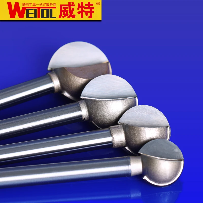 WeiTol 1pcs cnc wood slotting bit wood machine Solid Carbide Milling Cutter lengthen round carving bit for MDF PVC acrylic
