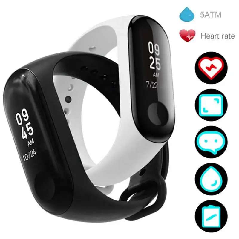 شاومي Mi الفرقة 3 4 الرياضة حزام حزام (Watch) ساعة سيليكون المعصم حزام ل شاومي mi الفرقة 3 4 الذكية سوار استبدال Miband 4 حزام