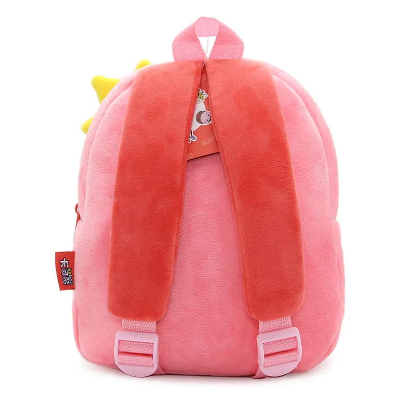 Cartoon Pink Flamingo School Backpacks Soft Plush Pouch For Toddler Baby Girls Boy Kindergarten Kids School Bags Mochila Escolar