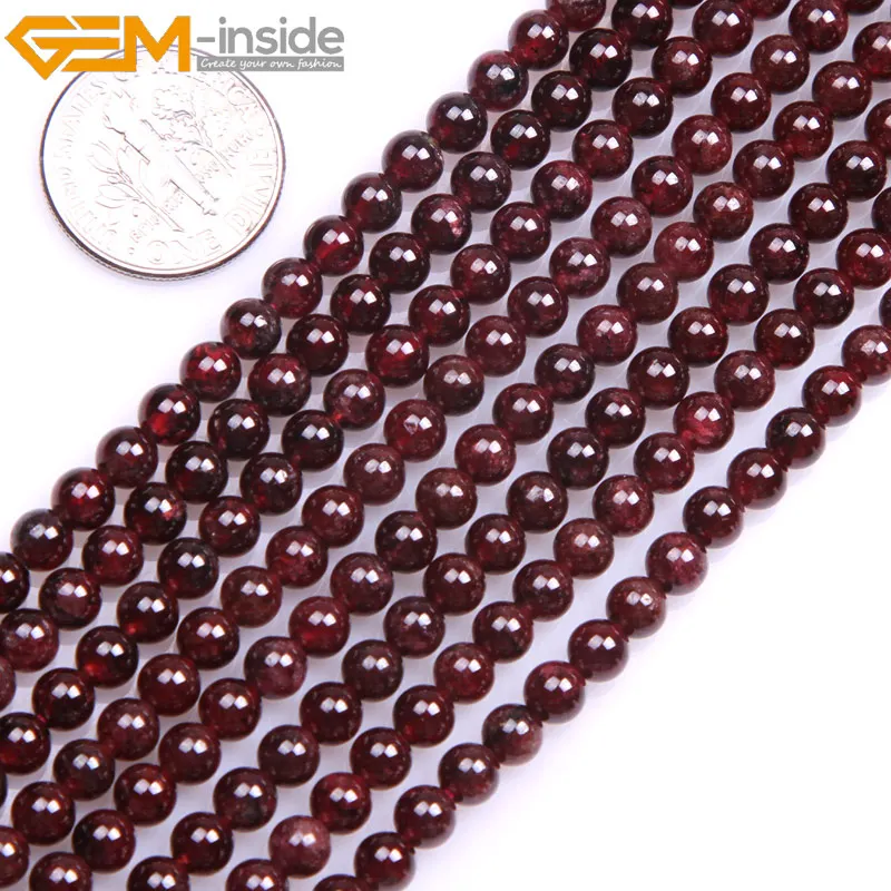 2MM-15MM Natural Garnet Stone Dark Red Garnet Round Beads Loose Beads For Jewelry Making Bead Strand 15 Inches Whlolesale