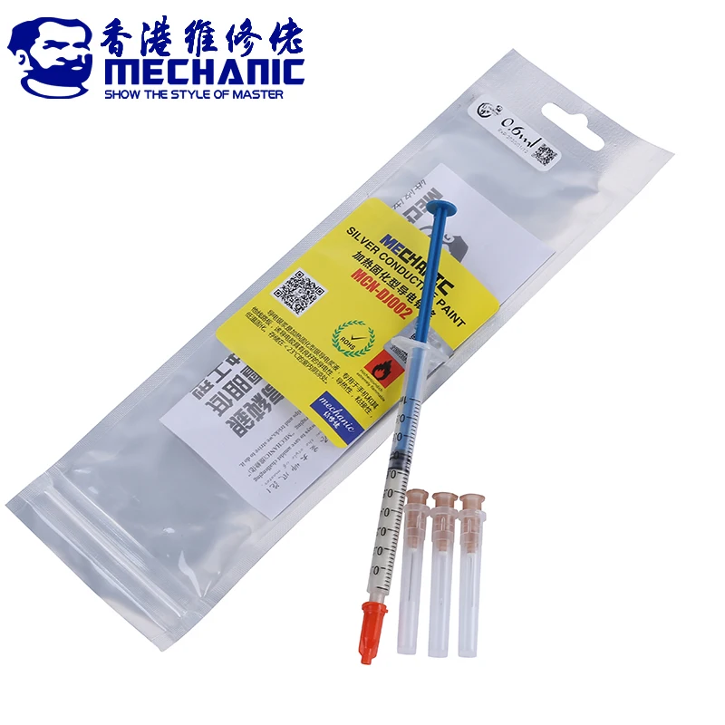 MECHANIC Silver Conductive Glue Wire Electrically Paste Adhesive Paint for Electronic Circuit Board PCB Repair 0.2/0.5/0.6/1.0ML