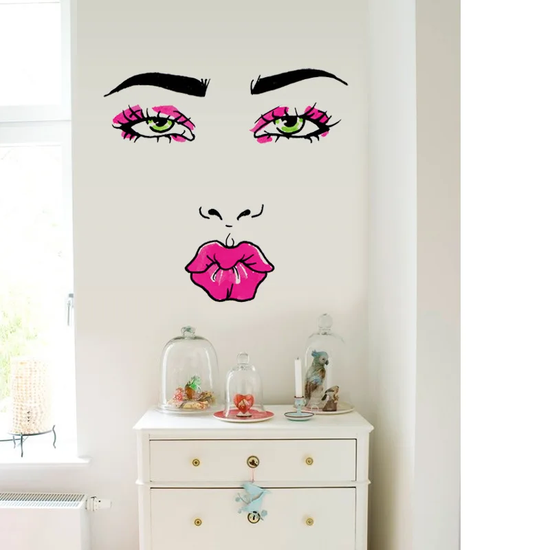 

Fashion Lips Woman Wall Sticker Family House Living Room Home Decor Art Decals Wallpaper For Bedroom Background Decoration Mural