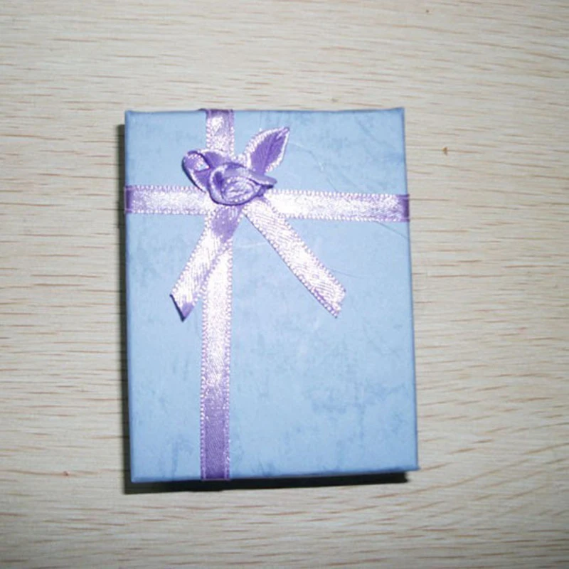 

Ribbon Bowknot Flower Purple Blue Gift Paper Boxes Carrying Display Cases Jewelry Packaging for Necklace & Bracelets