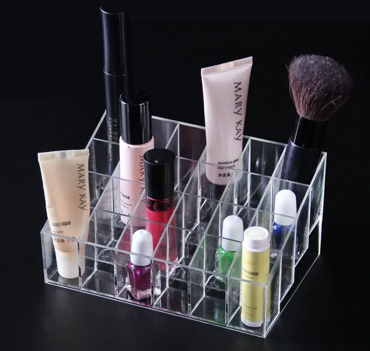 24 Makeup Lipstick Cosmetic Storage Display Rack Holder Organiser Clear Stand