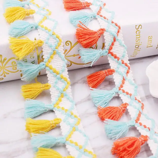 

50Yards Color Tassel Broom Lace Trim Cotton Fabric Ribbon Fringe Drop Handmade DIY Sewing Curtains Scarf Clothing Accessories