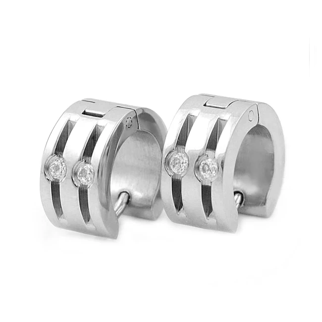 CHIMDOU Fashion Stainless Steel Stud Earrings Crystals Charm Men Earrings Cool Party Gift AE034