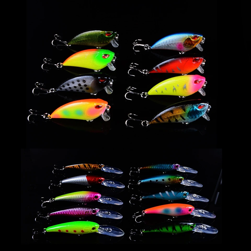 18pcs Mixed 2 Models Isca Artificial Fishing Lure Minnow Wobblers bass carp Fishing Tackle With 3D Eyes