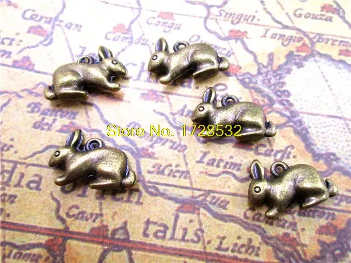 

10pcs--Antique bronze Lovely The Fat Rabbit Charms Pendant 5x13x20mm