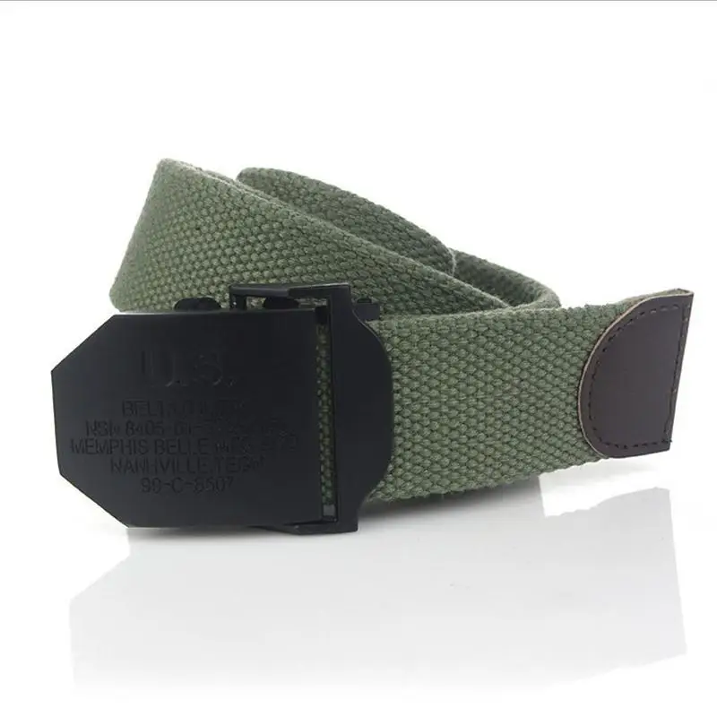 SupSindy Men Canvas Belt Black US Metal Buckle Army Military Tactical Belts for Men Jeans Outdoor Training Soldier Strap Male