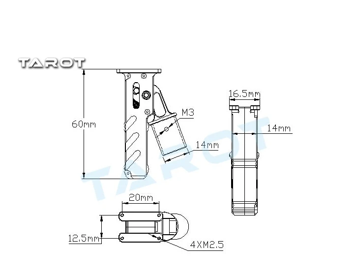 Kit de train d'atterrissage électrique rétractable en métal, pour Tarot XS690 TL69A01, empattement 400-700, Multicopter F17602