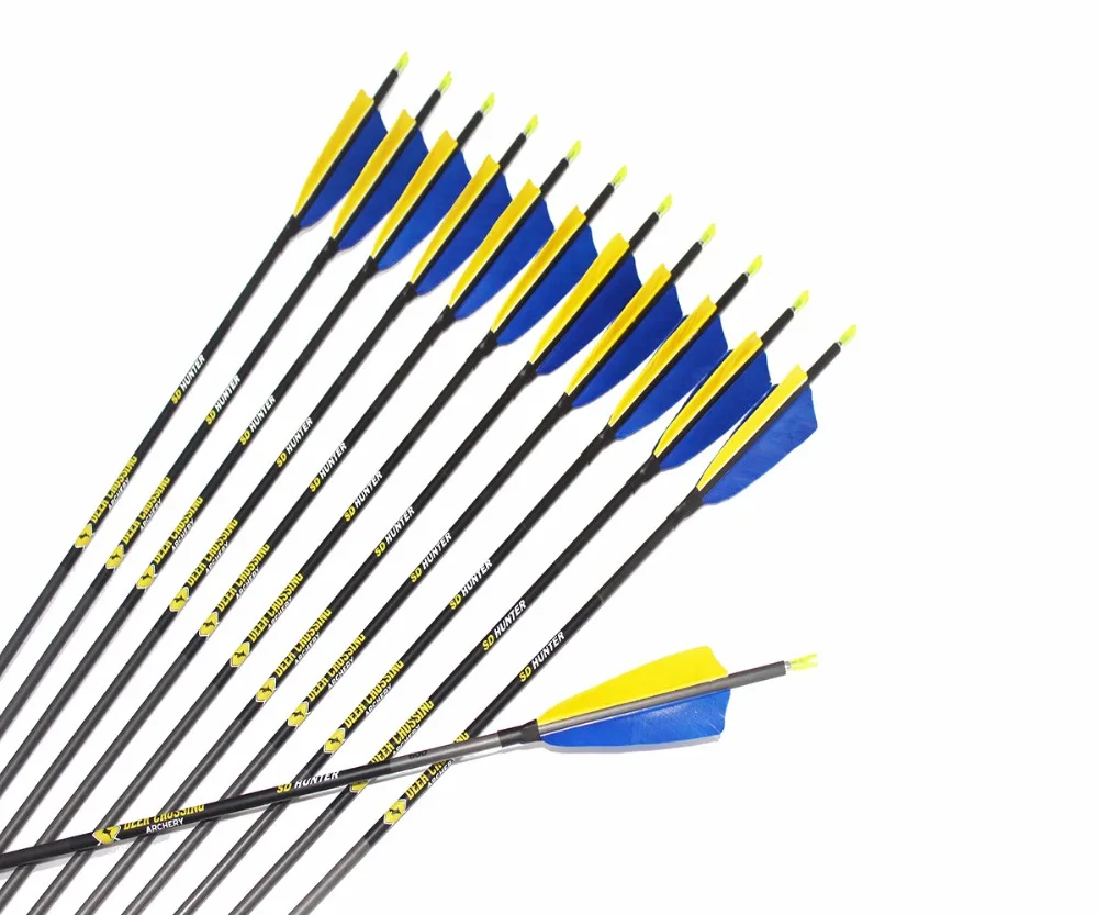 12pcs carbon arrow spine700/800 ID4.2 OD5.6 with 2.5/3/4