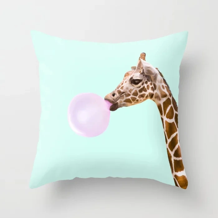 

Top Fashion Luxury GIRAFFE animal Cool Square Vintage Special Pillow Cover Zipper Throw Pillowcase Unique Pillow Sham