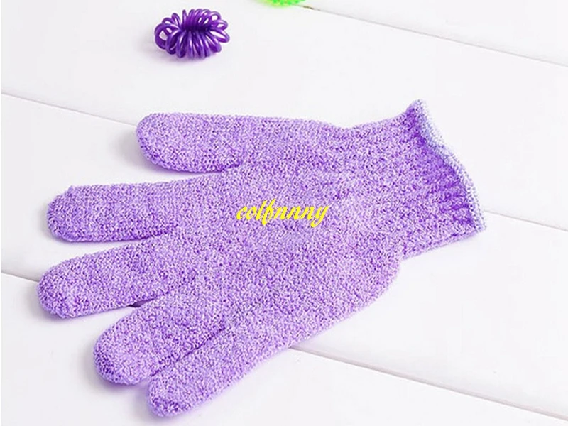 500pcs/lot Fast shipping Women Bath Glove Moisturizing Spa Bathwater Scrubbing Bath Exfoliating Gloves Random color