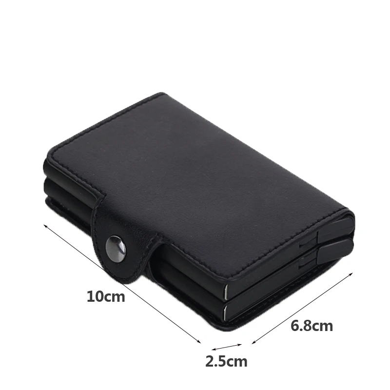 Rfid Blocking Protection Men id Credit Card Holder Wallet Leather Metal Aluminum Business Bank Card Case CreditCard Cardholder