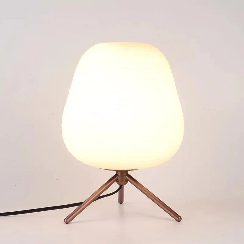 Modern AC 220V simple frosted glass lampshade table lamp LED student eye protection reading lamp hotel room study table lamp